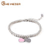SHE WEIER charms heart bracelet& bangles beads femme gifts for women female stainless steel jewelry braslet silver gift